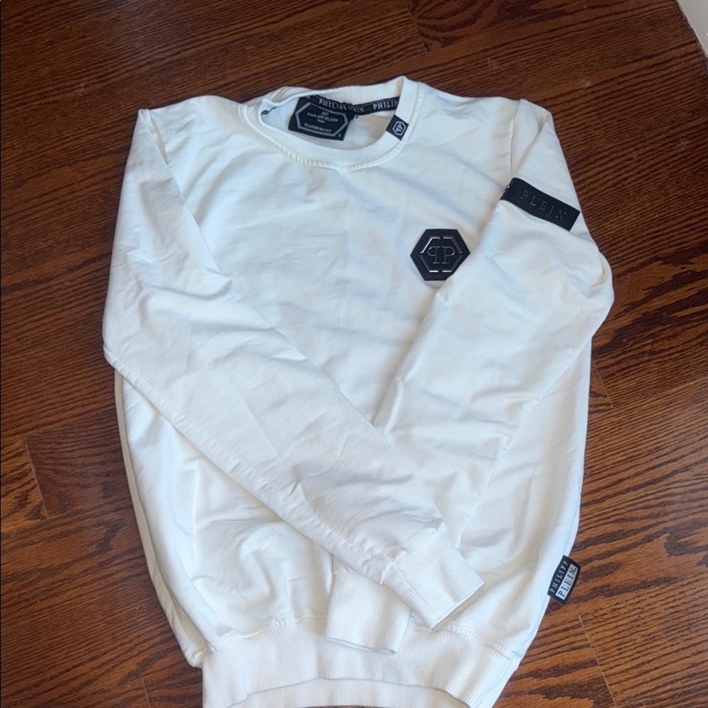 Philipp Plein White Crewneck Sweater